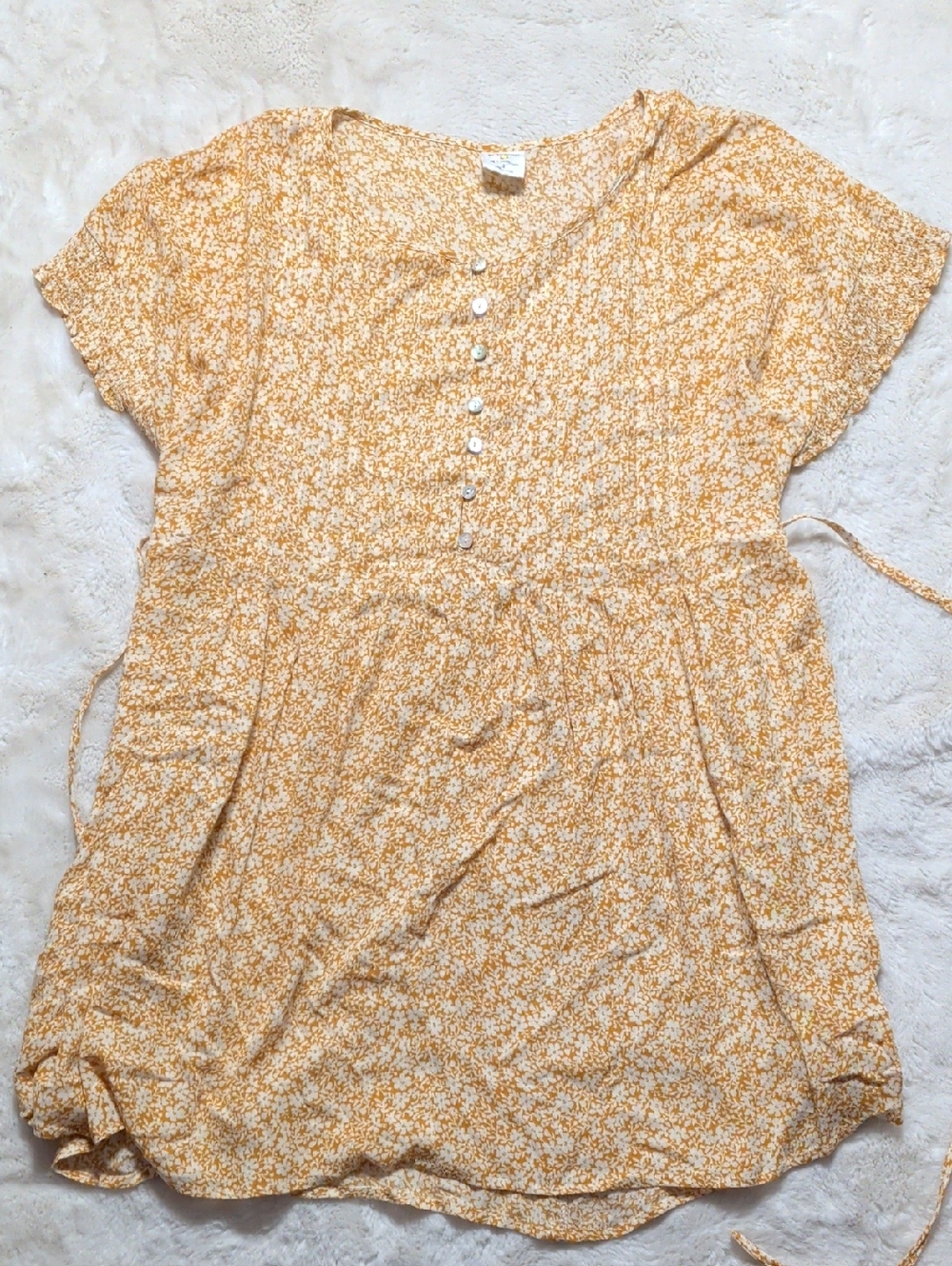 By Together Yellow Floral Button-Front Dress